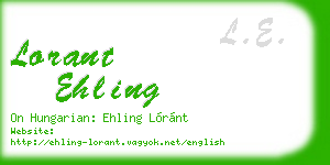 lorant ehling business card