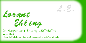 lorant ehling business card